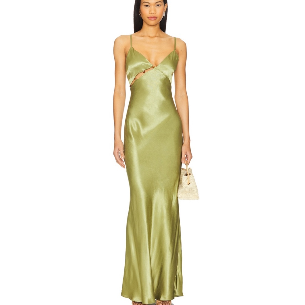 MINKPINK Olive Satin Maxi Dress